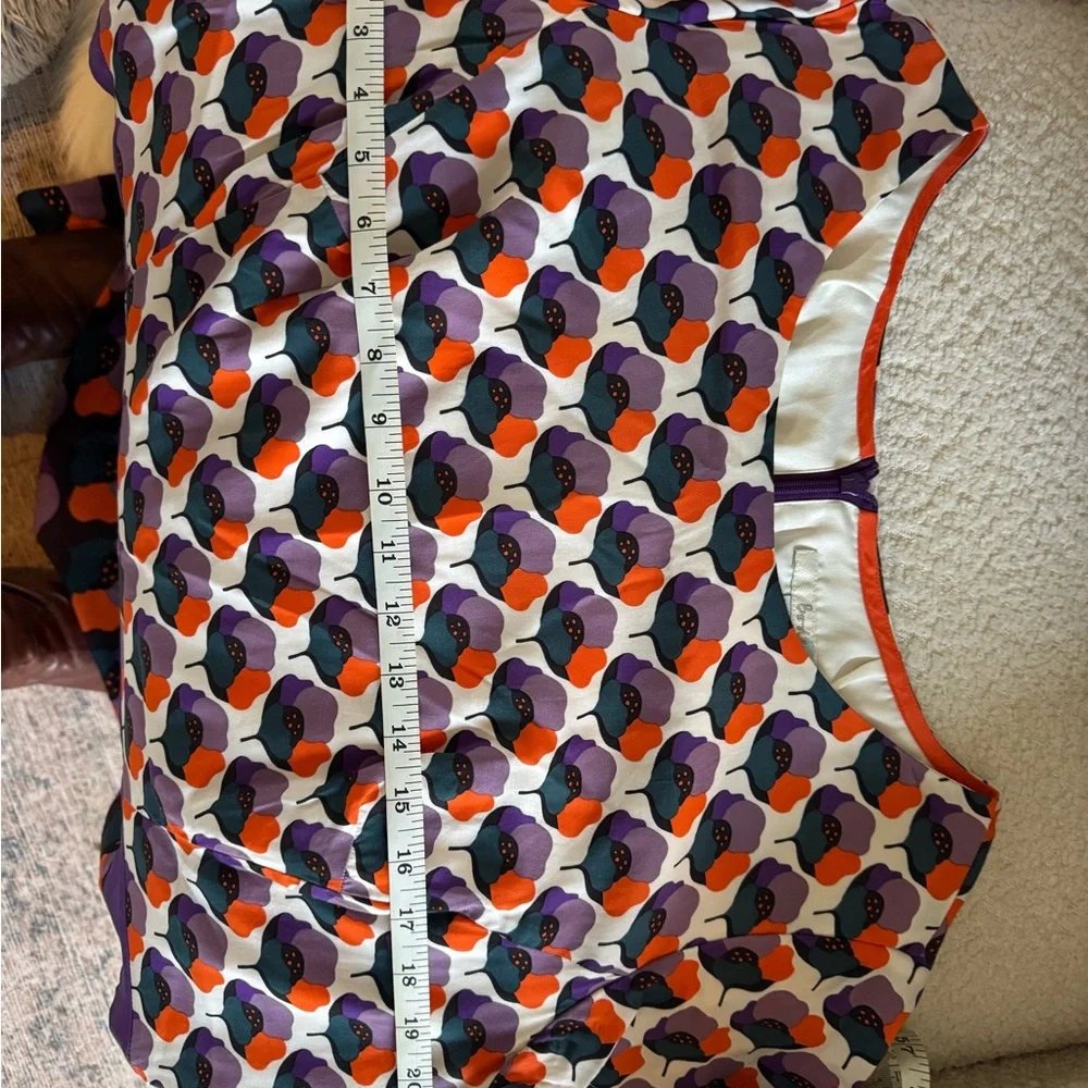 Boden Purple Multicolor Patterned Midi Dress - Picture 3 of 5